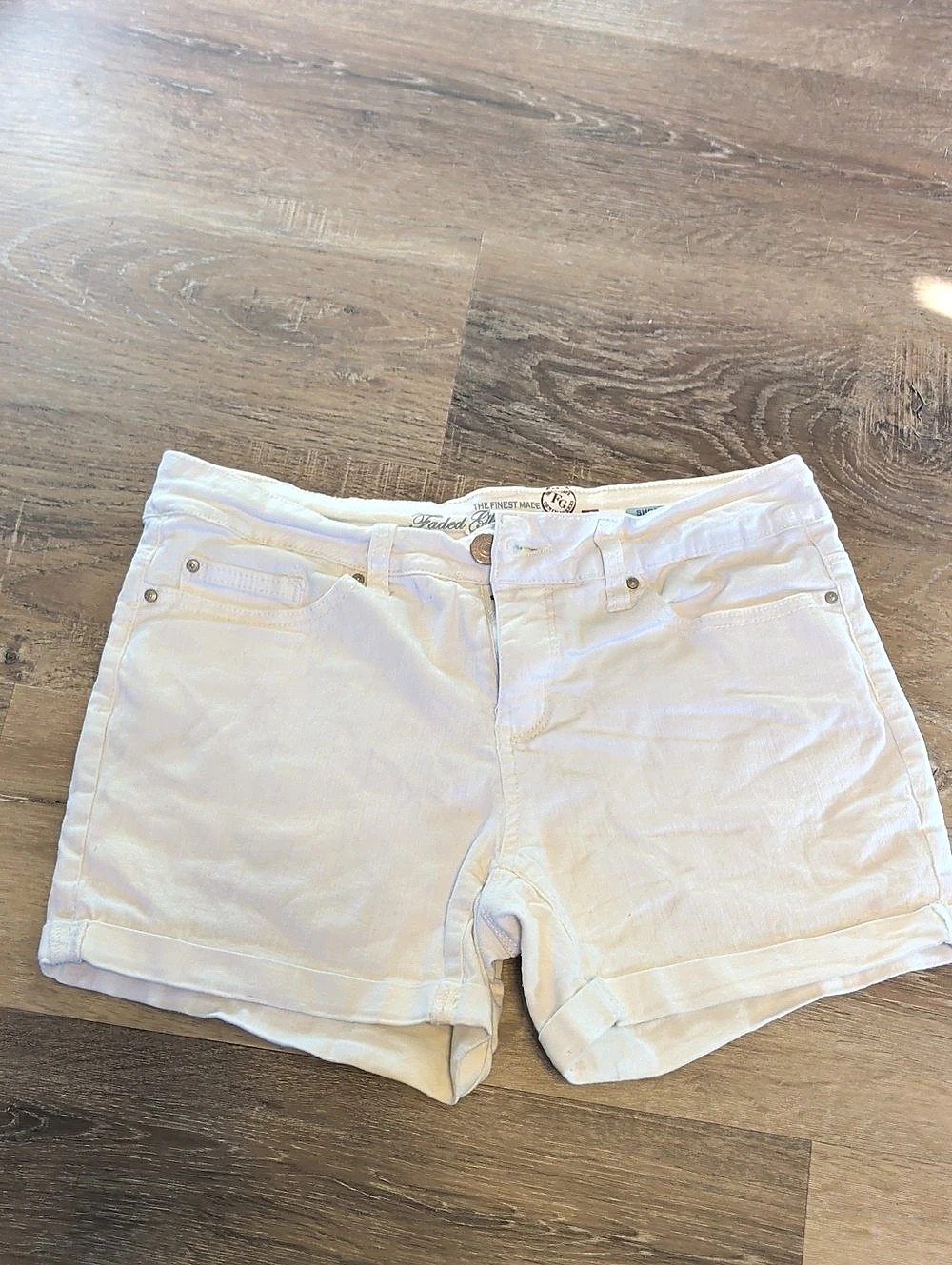 Faded Glory Jeans Shorts White Jean Shorts Size 6 Like New